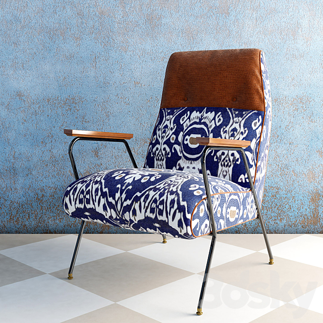 Anthropologie Midnight Ikat Chair 3DSMax File - thumbnail 1