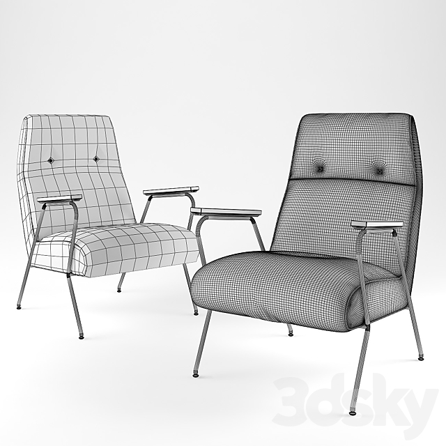 Anthropologie Midnight Ikat Chair 3DSMax File - thumbnail 2