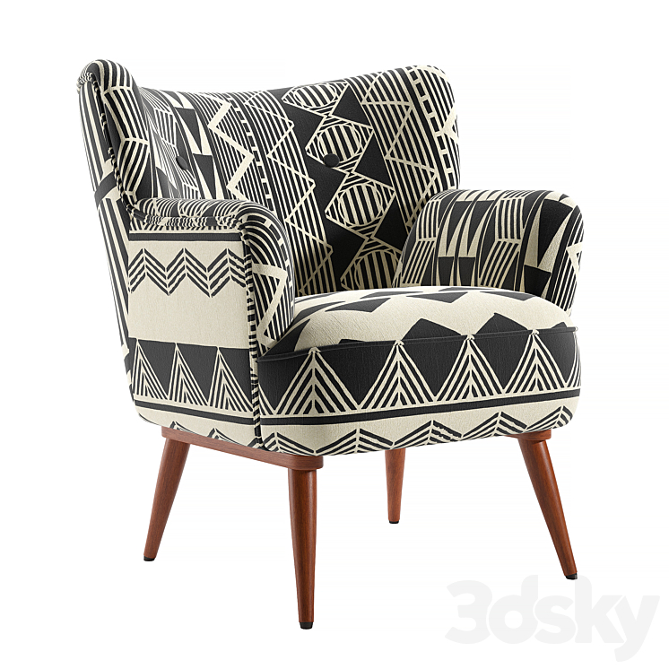 Anthropologie Ulla Petite Accent Armchair 3DS Max Model - thumbnail 3