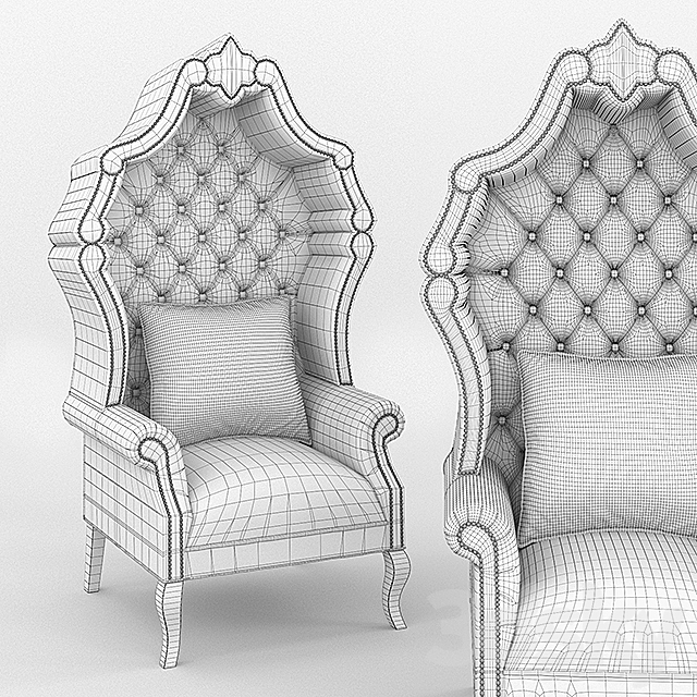 Antoinette Midnight Chair 3DSMax File - thumbnail 2