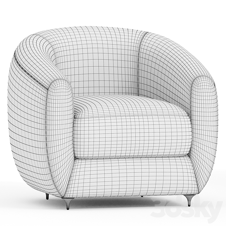 ANTWERP SIDE CHAIR 3DS Max - thumbnail 2