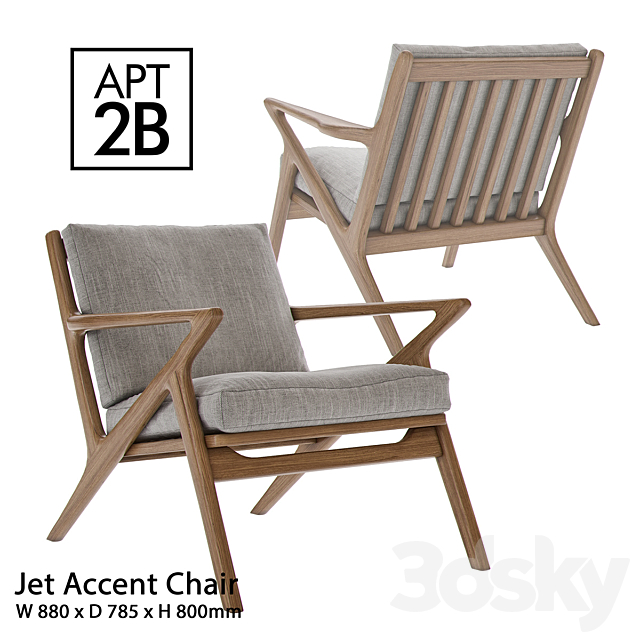 Apt2B – Jet Accent Chair 3DSMax File - thumbnail 1