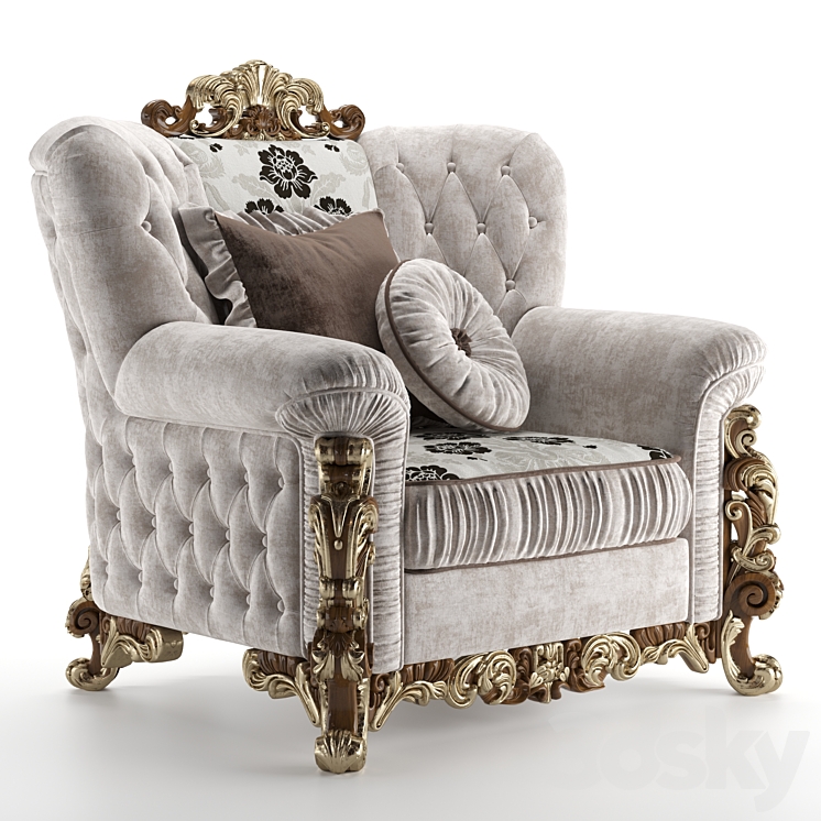 AR Arredamenti Excelsior armchair 3DS Max - thumbnail 1