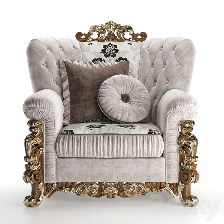 AR Arredamenti Excelsior armchair 3DS Max - thumbnail 2