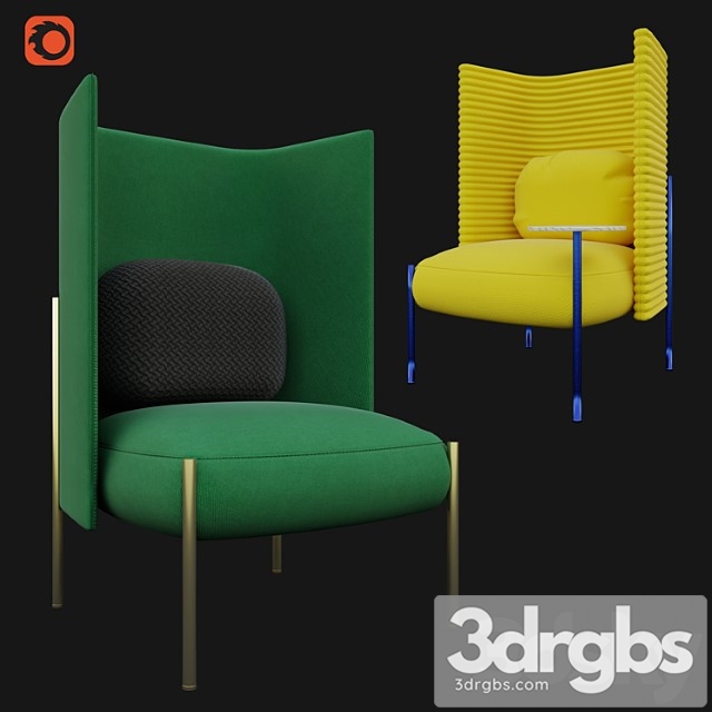 Ara armchair from missana factory 3dsmax Download - thumbnail 1