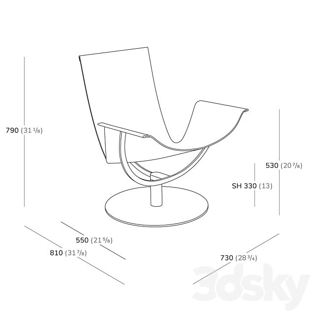 Arch Chair by Favius 3DSMax File - thumbnail 3