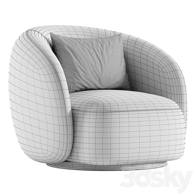 Aria Armchair 3DS Max Model - thumbnail 5