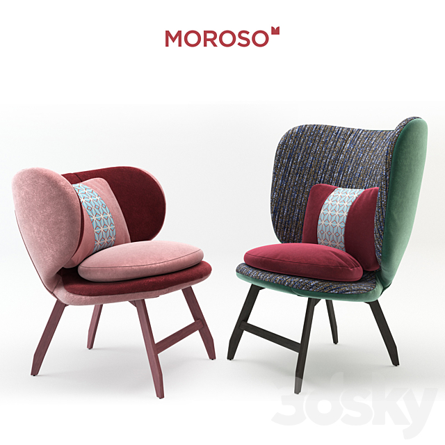 Ariel small armchair & Ayub armchair by Moroso 3DSMax File - thumbnail 1