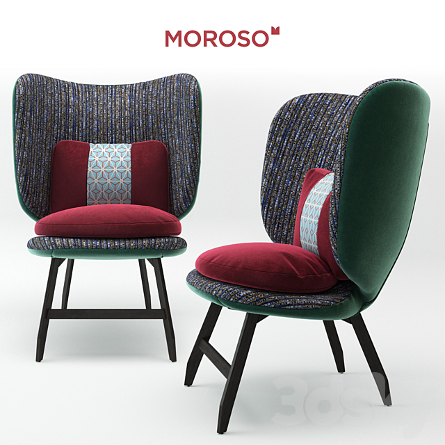 Ariel small armchair & Ayub armchair by Moroso 3DSMax File - thumbnail 2