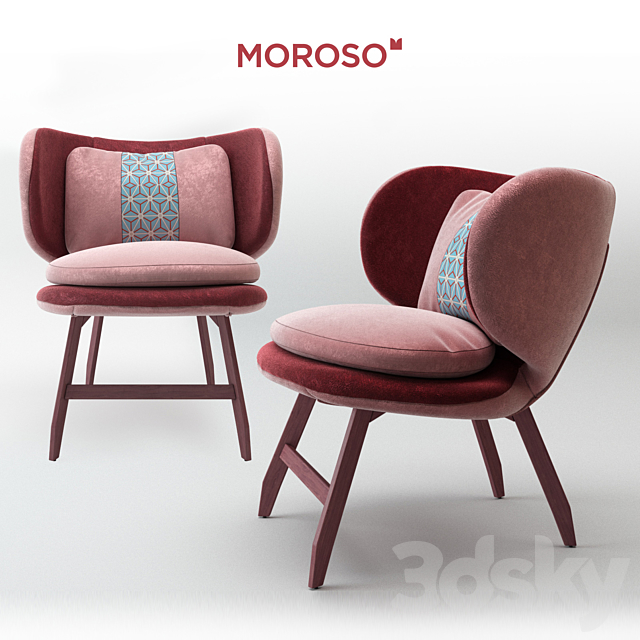 Ariel small armchair & Ayub armchair by Moroso 3DSMax File - thumbnail 3