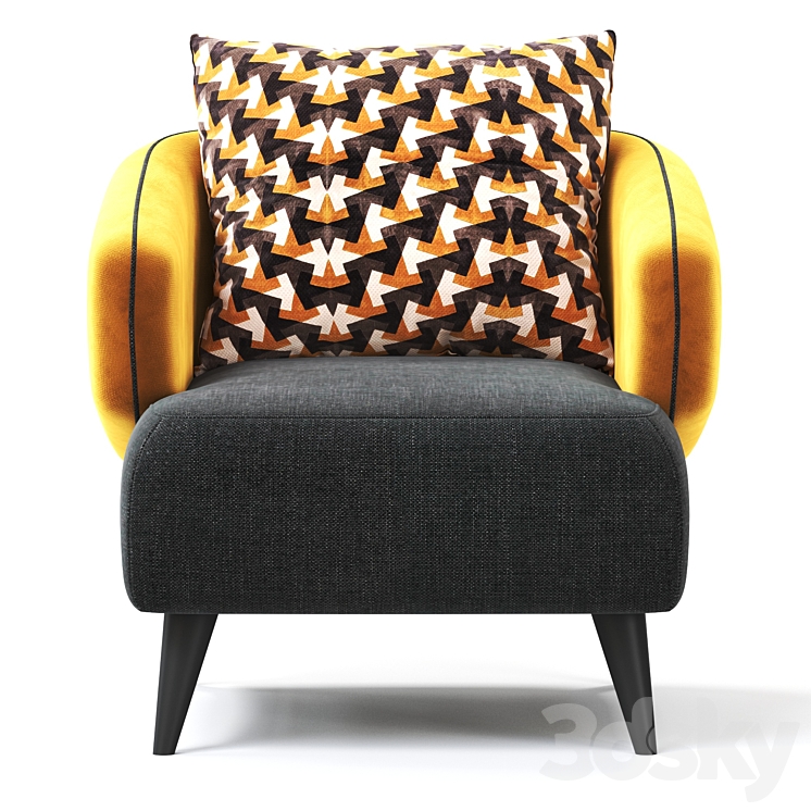 Aries arm chair 3DS Max Model - thumbnail 2