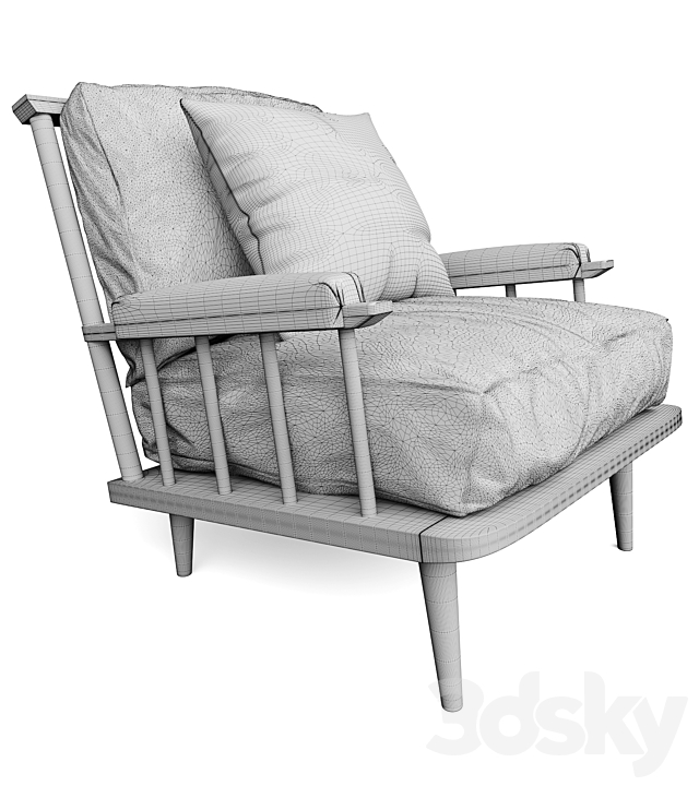 Arm chair-1 3DS Max Model - thumbnail 3