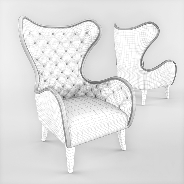 Arm Chair Classic 3DS Max Model - thumbnail 2