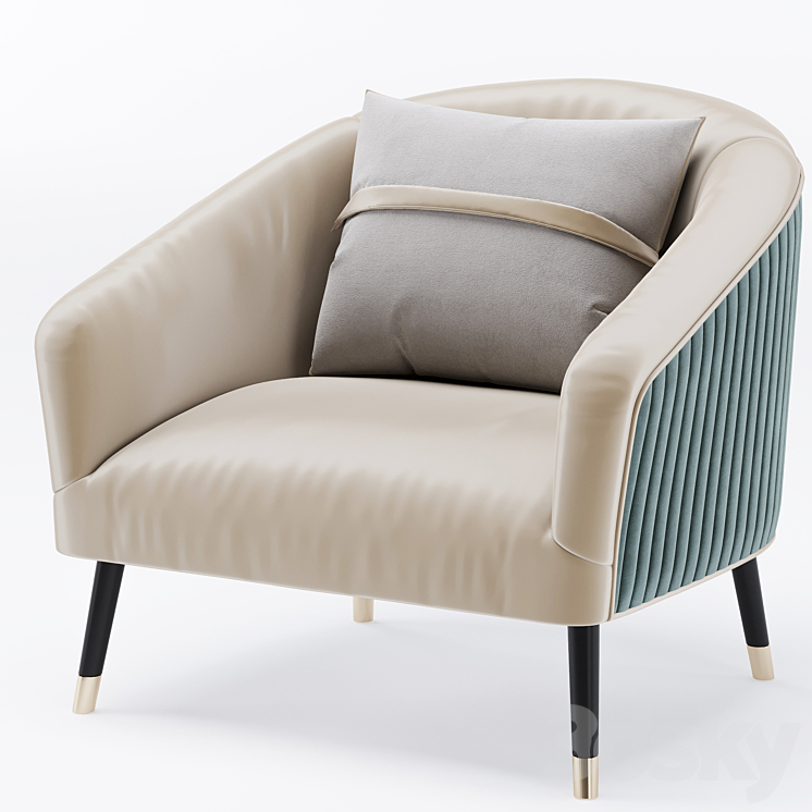 Armchair 02 3DS Max Model - thumbnail 2