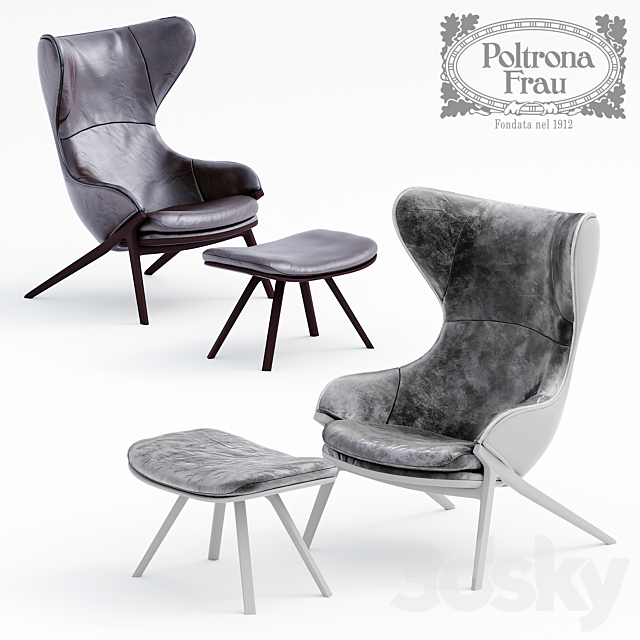 Armchair 395-396 P22 italian luxury Poltrona Frau 3ds Max - thumbnail 1