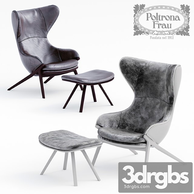 Armchair 395-396 p22 italian luxury poltrona frau 3dsmax Download - thumbnail 1