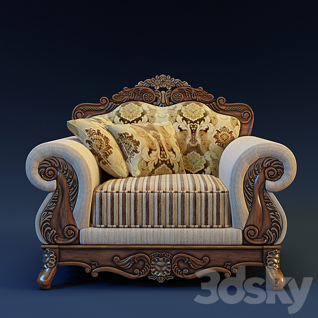 armchair 3DS Max Model - thumbnail 2