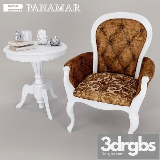 Armchair Abd Coffee Table Panamar 3dsmax Download - thumbnail 1