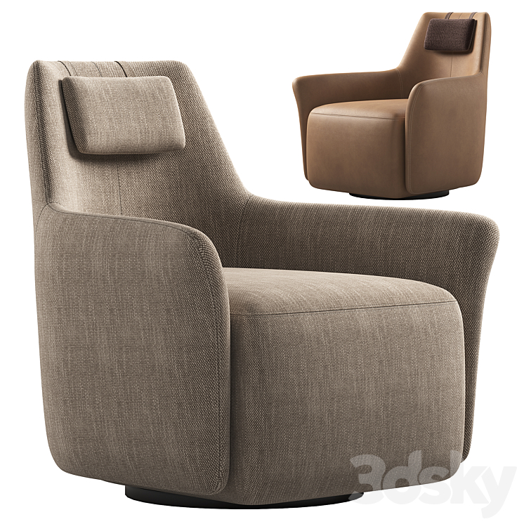 Armchair ALEXANDER by DOMKAPA 3DS Max Model - thumbnail 1