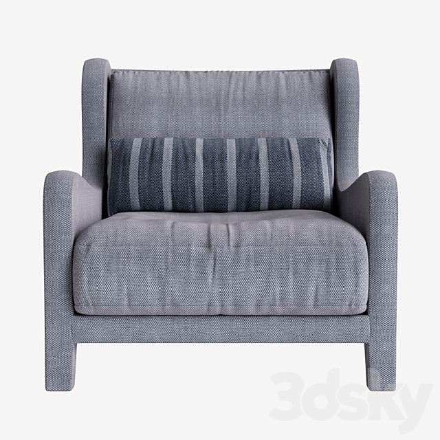 Armchair and pouf Armchair_Foster Soft_Meridiani_h90 x l88 x d97 3ds Max - thumbnail 2