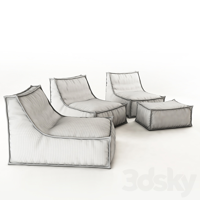 Armchair and pouf Divanidea. Lola 3DSMax File - thumbnail 2