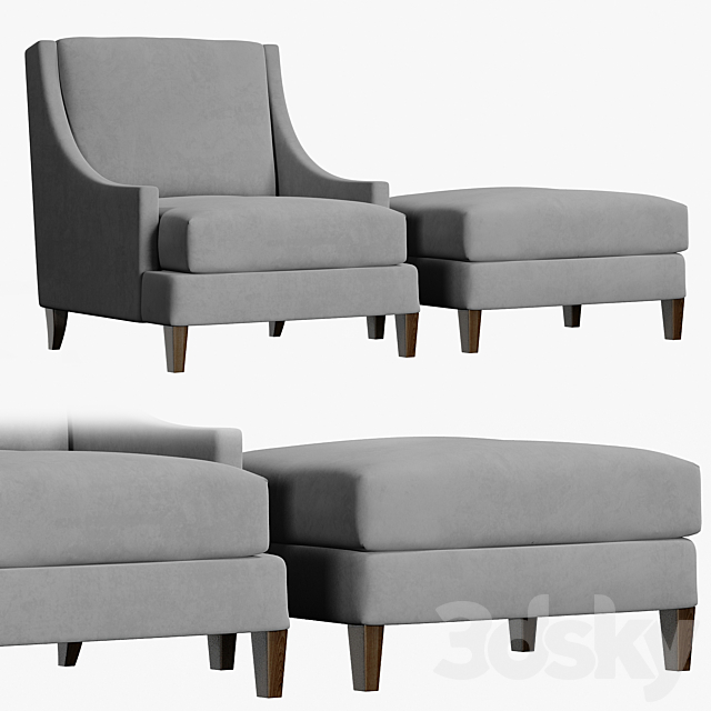 Armchair and pouf Manhattan from Jamni 3ds Max - thumbnail 1