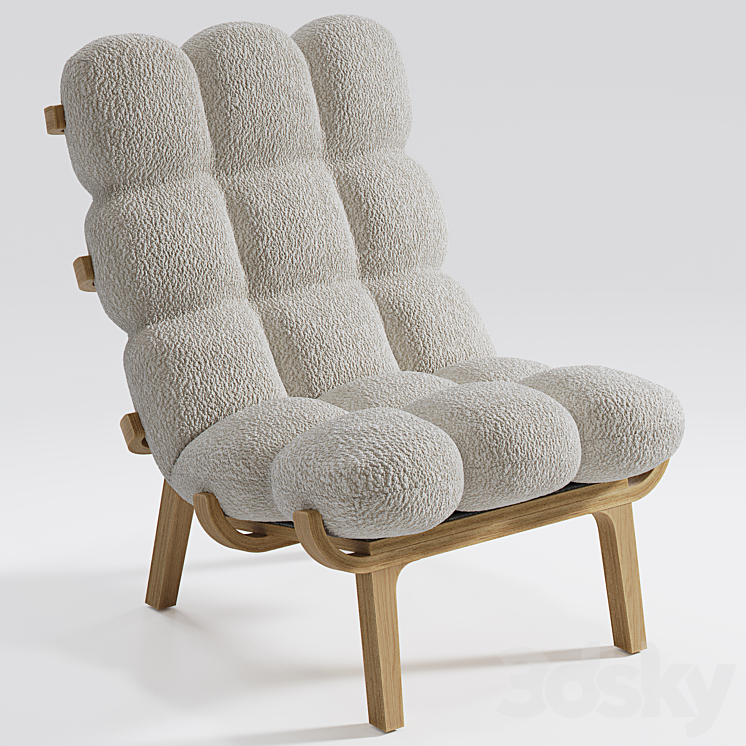 Armchair and pouffe NUAGE by SOLLEN 3DS Max - thumbnail 2