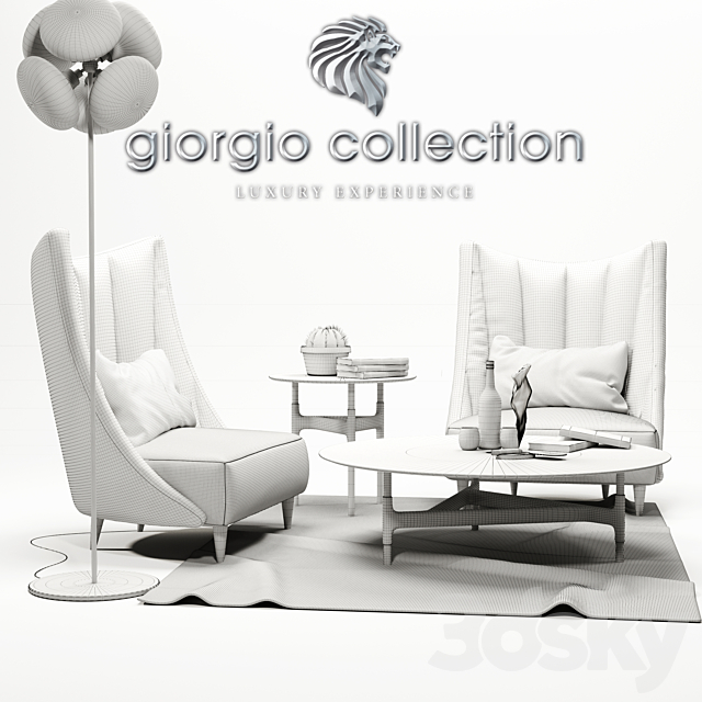 armchair Anthea giorgio collection 3DS Max Model - thumbnail 2