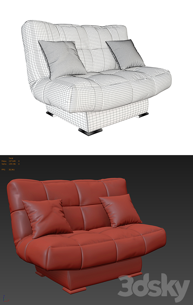 armchair Arbat 3ds Max - thumbnail 3