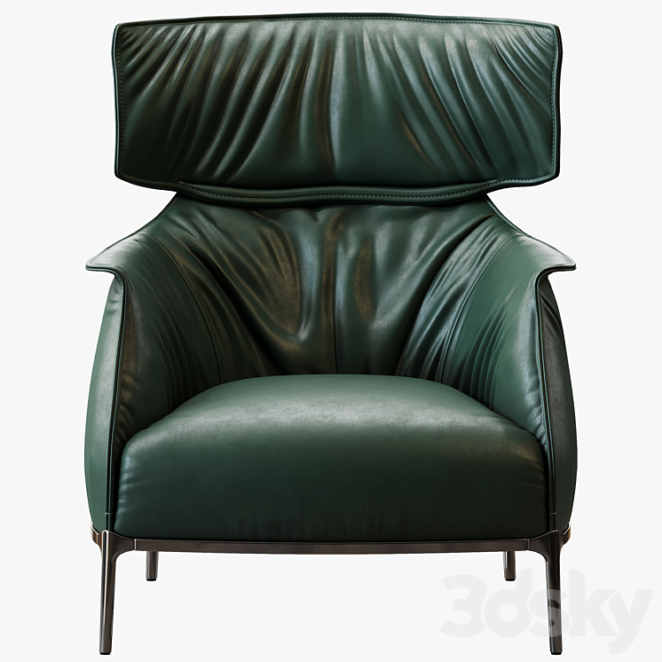 Armchair Archibald King by Poltrona Frau 3DS Max Model - thumbnail 2