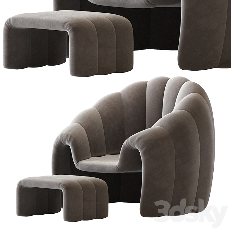 Armchair Art. Shell 3DS Max - thumbnail 2