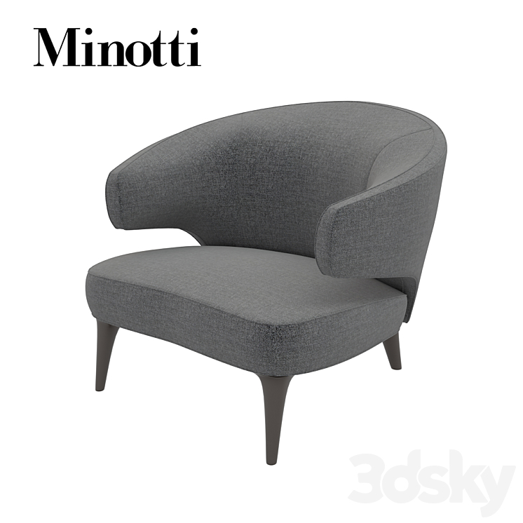 ARMCHAIR ASTON MINOTTI 3DS Max - thumbnail 2