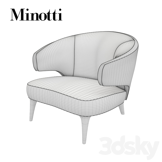 ARMCHAIR ASTON MINOTTI 3DSMax File - thumbnail 3