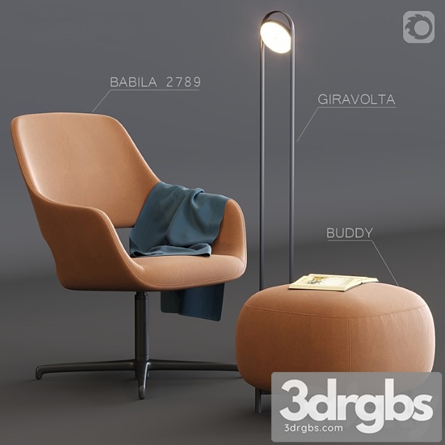 Armchair Babila 2789 3dsmax Download - thumbnail 1