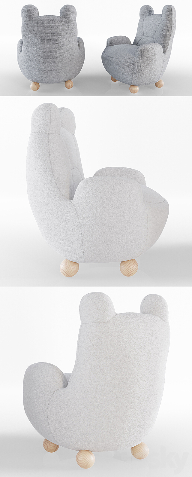 ARMCHAIR BABY BEAR and PAPA BEAR – theinvisiblecollection 3ds Max - thumbnail 2