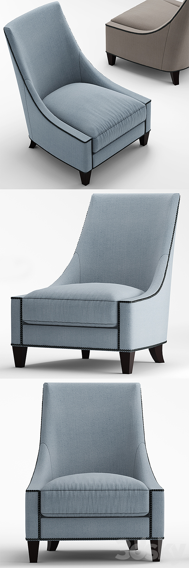 Armchair baker BEL AIR LOUNGE CHAIR 3DSMax File - thumbnail 2