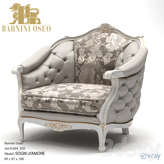 Armchair Barnini Oseo_Sogni d`Amore 3DSMax File - thumbnail 1