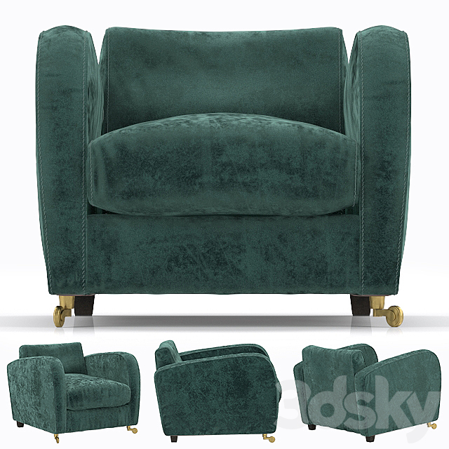 Armchair Baxter Charmine Longe Armchair 3DS Max Model - thumbnail 1