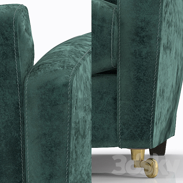 Armchair Baxter Charmine Longe Armchair 3DS Max Model - thumbnail 2