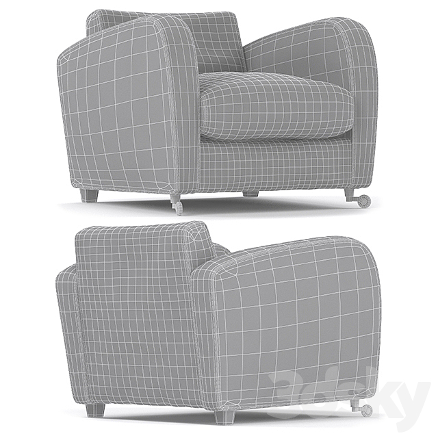 Armchair Baxter Charmine Longe Armchair 3DS Max Model - thumbnail 3