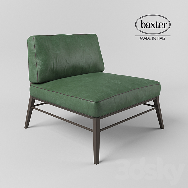 Armchair Baxter Godard Wood 3ds Max - thumbnail 1