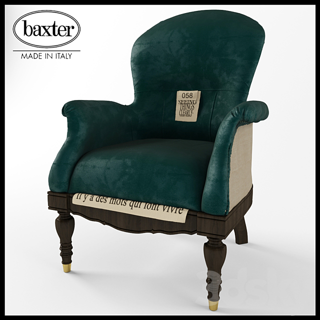 Armchair Baxter Ona 3ds Max - thumbnail 1