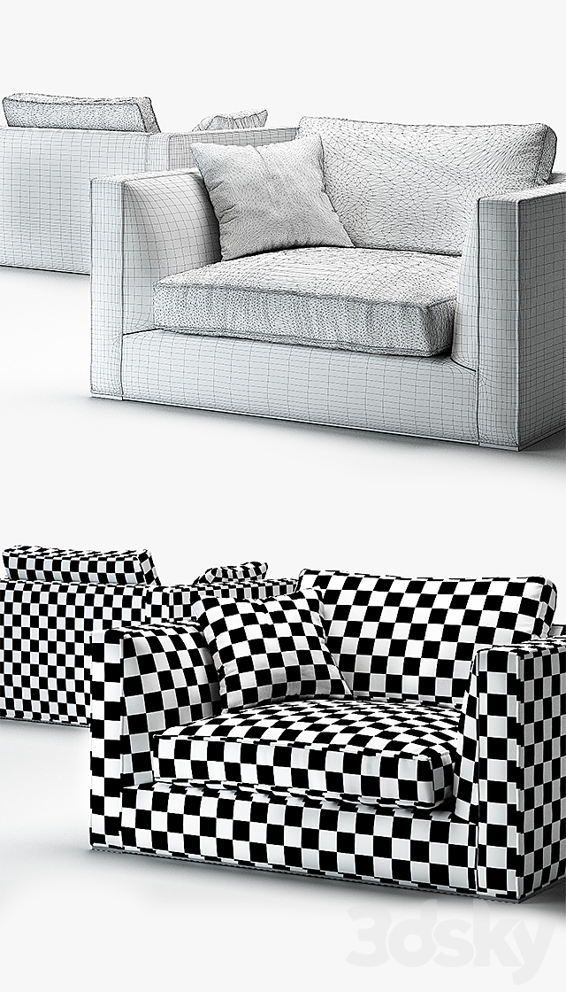 Armchair B&B Italia Richard 3DSMax File - thumbnail 3