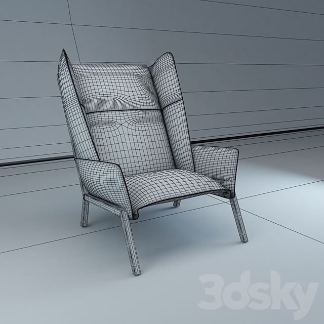 Armchair BEAU FIXE 3DS Max Model - thumbnail 3