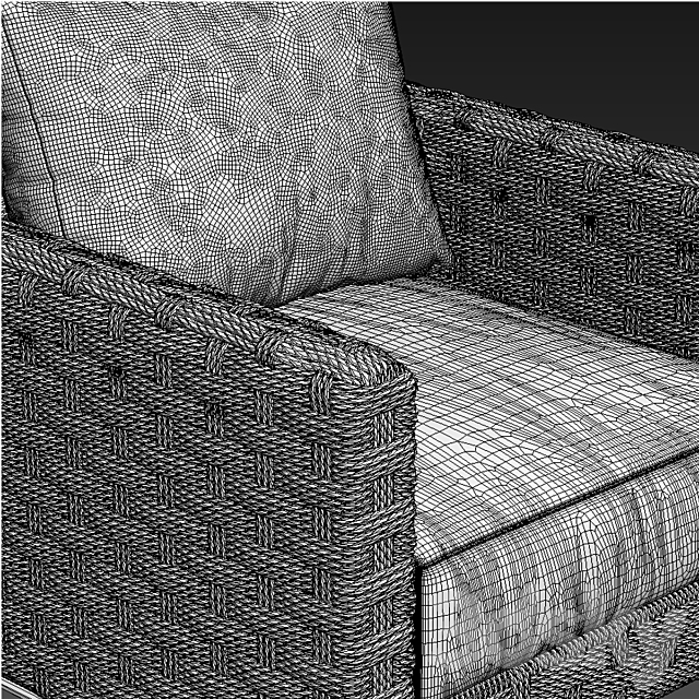 Armchair bebitalia Ray Outdoor Natural 2 3DSMax File - thumbnail 3