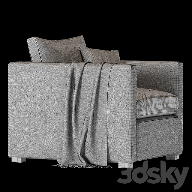 Armchair Belgian Classic Shelter Arm 3DSMax File - thumbnail 3