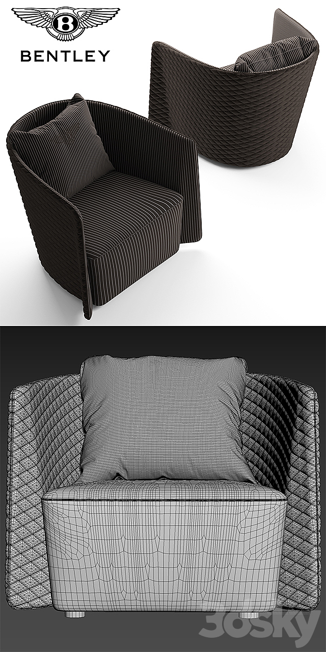 Armchair Bentley BUTTERFLY ARMCHAIR 3DSMax File - thumbnail 3