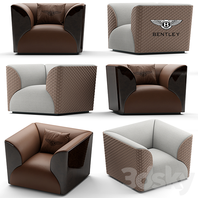 Armchair Bentley Home Winston chair 3DSMax File - thumbnail 1