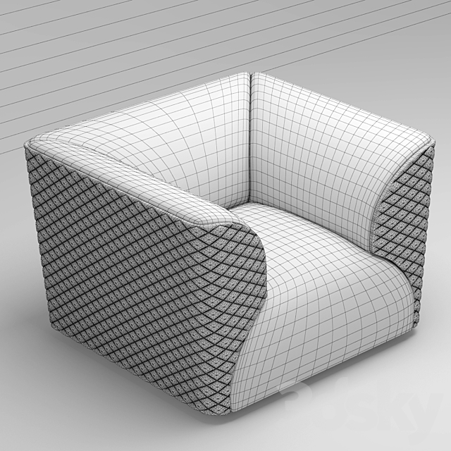 Armchair Bentley Home Winston chair 3DSMax File - thumbnail 3