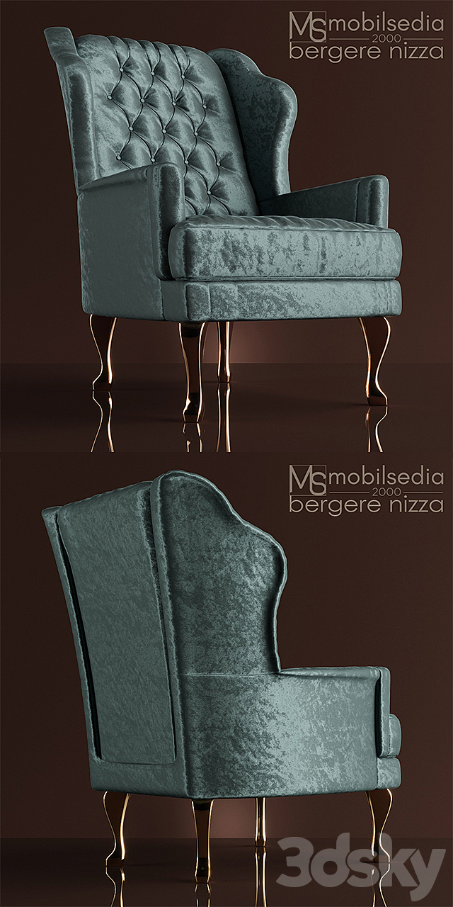 Armchair BERGERE NIZZA Mobilsedia 3ds Max - thumbnail 2